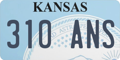 KS license plate 310ANS