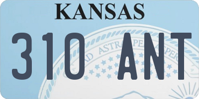 KS license plate 310ANT