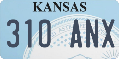 KS license plate 310ANX