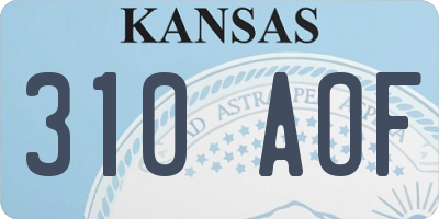 KS license plate 310AOF