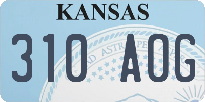 KS license plate 310AOG