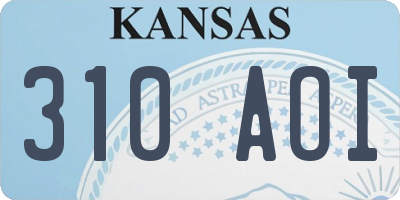 KS license plate 310AOI