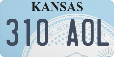 KS license plate 310AOL
