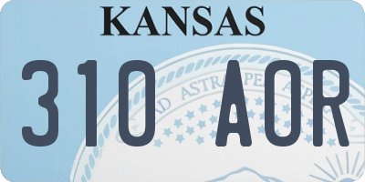 KS license plate 310AOR