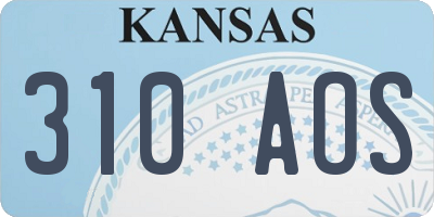 KS license plate 310AOS