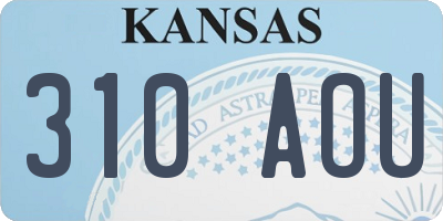 KS license plate 310AOU