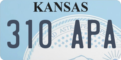KS license plate 310APA