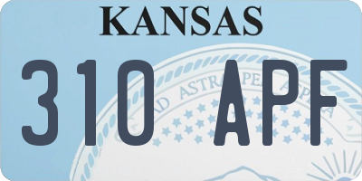 KS license plate 310APF