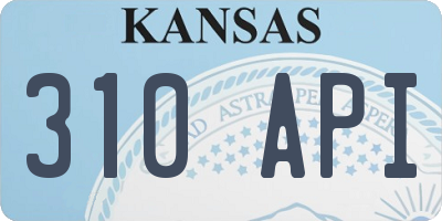 KS license plate 310API