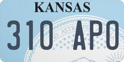 KS license plate 310APO