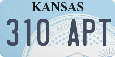 KS license plate 310APT