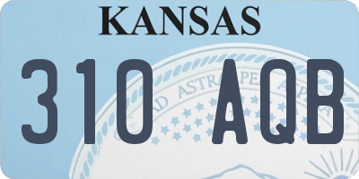 KS license plate 310AQB