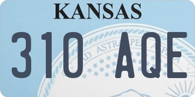 KS license plate 310AQE