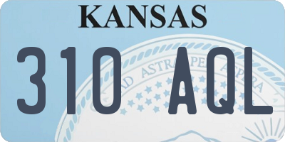 KS license plate 310AQL