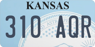 KS license plate 310AQR