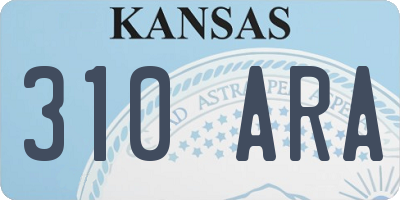 KS license plate 310ARA