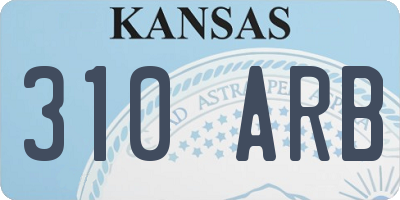 KS license plate 310ARB