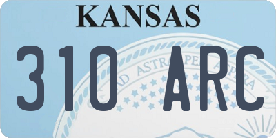 KS license plate 310ARC