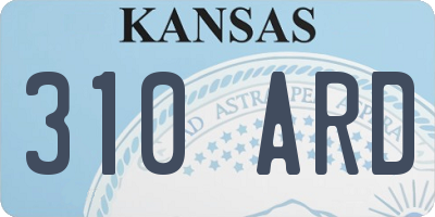 KS license plate 310ARD