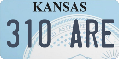 KS license plate 310ARE
