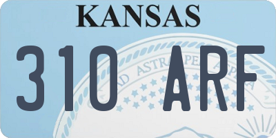 KS license plate 310ARF