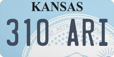 KS license plate 310ARI