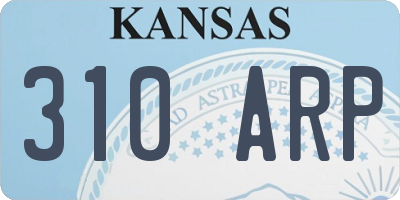 KS license plate 310ARP