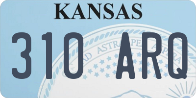 KS license plate 310ARQ