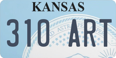 KS license plate 310ART