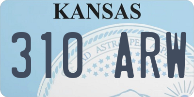KS license plate 310ARW