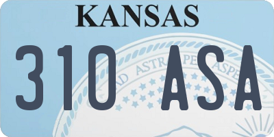KS license plate 310ASA