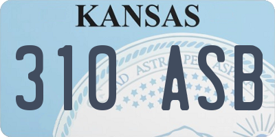 KS license plate 310ASB