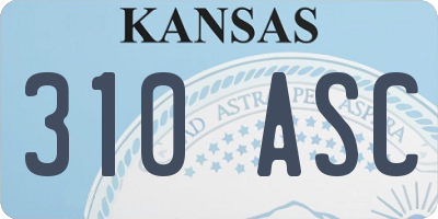 KS license plate 310ASC