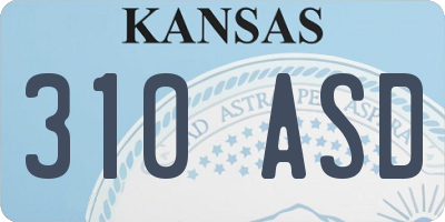 KS license plate 310ASD