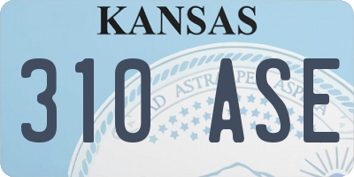 KS license plate 310ASE
