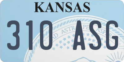KS license plate 310ASG