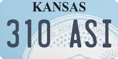 KS license plate 310ASI
