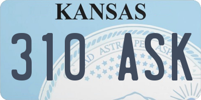 KS license plate 310ASK