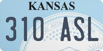 KS license plate 310ASL