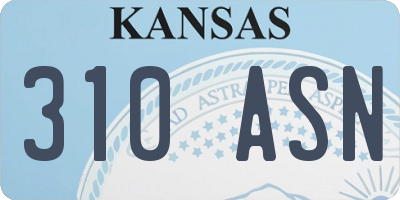 KS license plate 310ASN