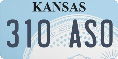 KS license plate 310ASO