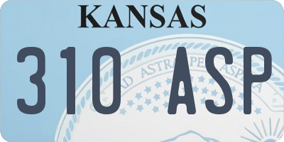 KS license plate 310ASP