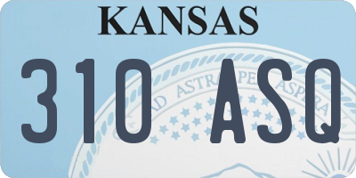 KS license plate 310ASQ