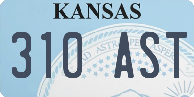 KS license plate 310AST