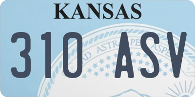 KS license plate 310ASV