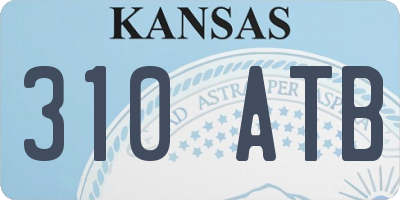 KS license plate 310ATB