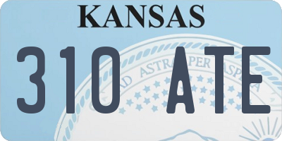 KS license plate 310ATE