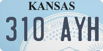 KS license plate 310AYH