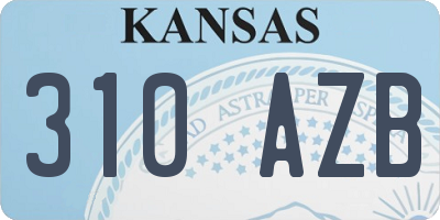 KS license plate 310AZB