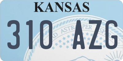 KS license plate 310AZG